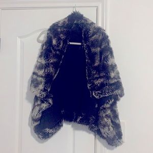 Grey/Black Faux Fur Vest